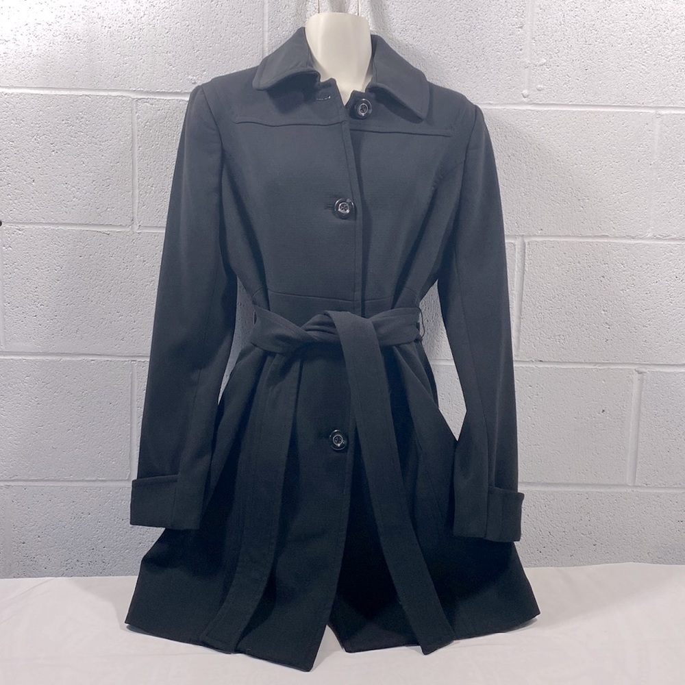 Kenneth Cole, New York, long black coat​​​​​​​​​​​